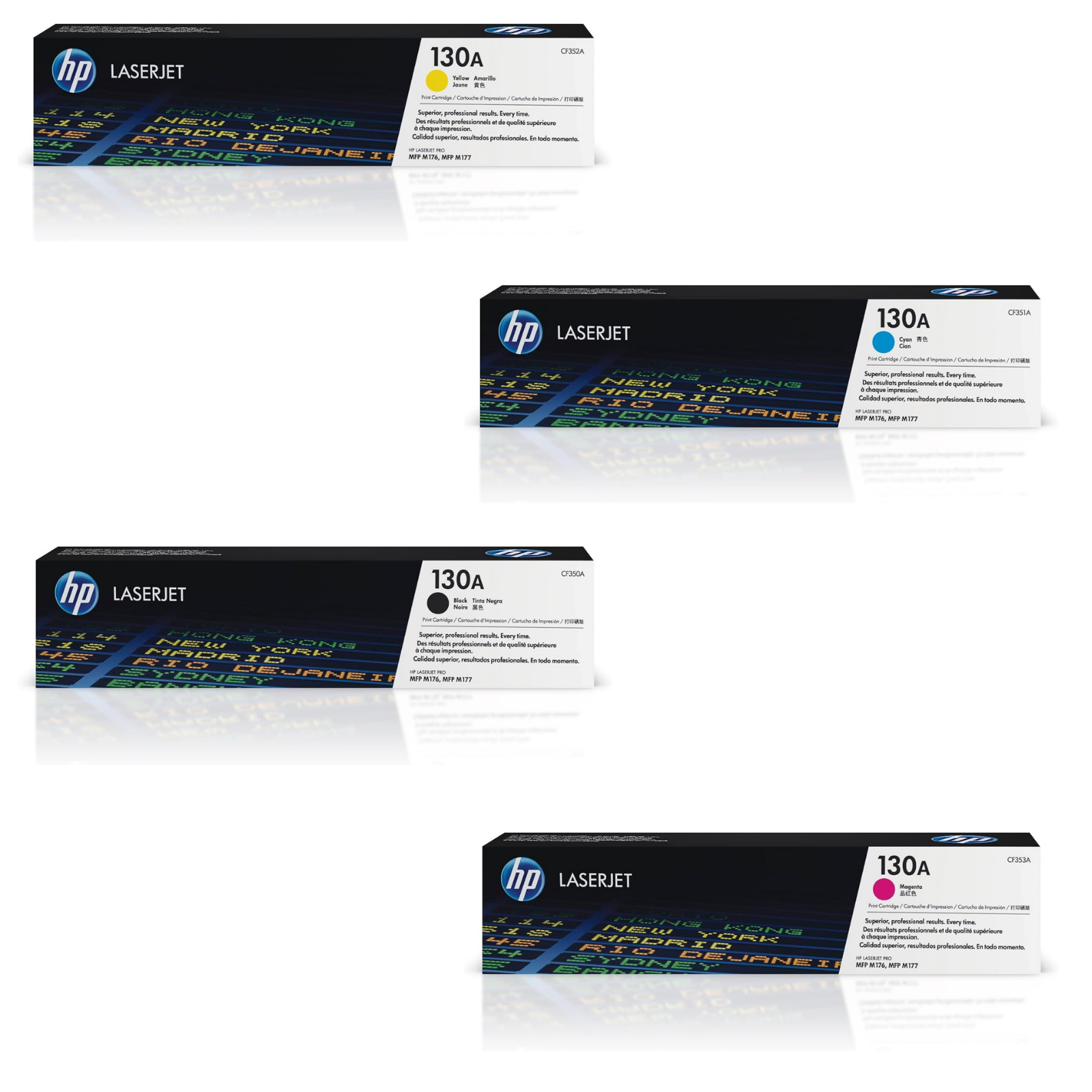 HP 130A Toner Set 4-Pack CF350A for LaserJet Pro M176n M177fw | NEW Elite Toner Supply