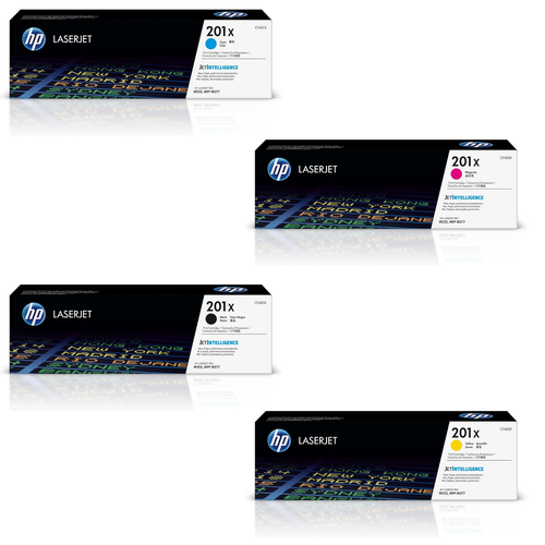 HP 201X Toner 4-Pack CF400X CF401X CF402X CF403X | High-Yield Color LaserJet Pro M252 M277 Elite Toner Supply