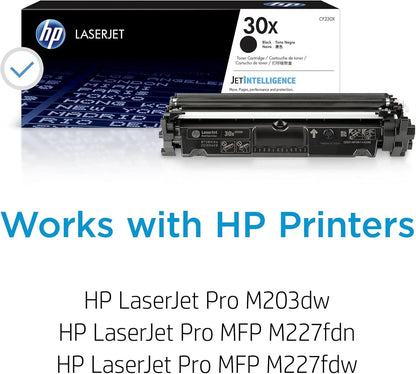 HP 30X Toner Black CF230X for LaserJet Pro M203dw M227fdw High-Yield Elite Toner Supply