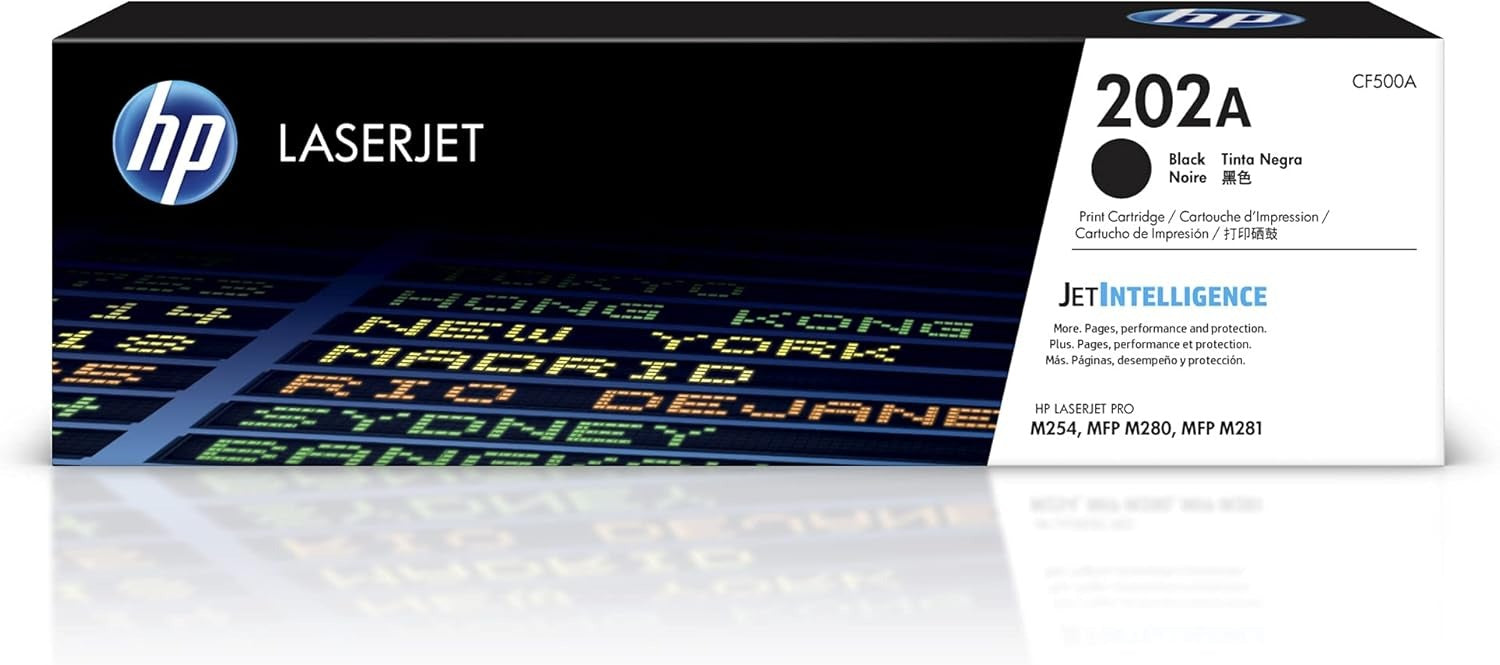 l HP 202A Toner 4-Pack CF500A CF501A CF502A CF503A | Color LaserJet Pro M254 M281 Series Elite Toner Supply
