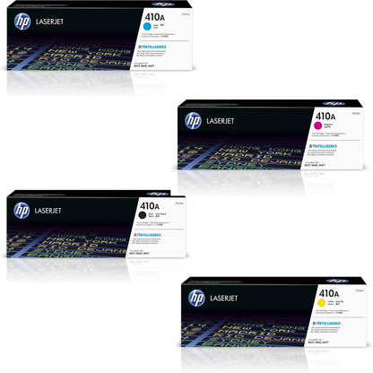 HP 410A Toner Set | Black Cyan Yellow Magenta | CF410A-CF413A for Laser Printer M452 M477 Elite Toner Supply