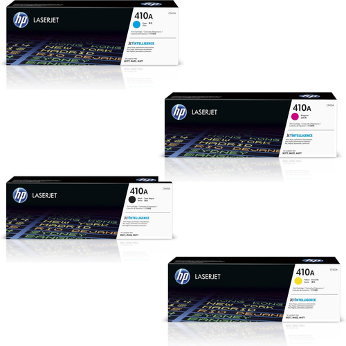 HP 410A Toner Set | Black Cyan Yellow Magenta | CF410A-CF413A for Laser Printer M452 M477 Elite Toner Supply