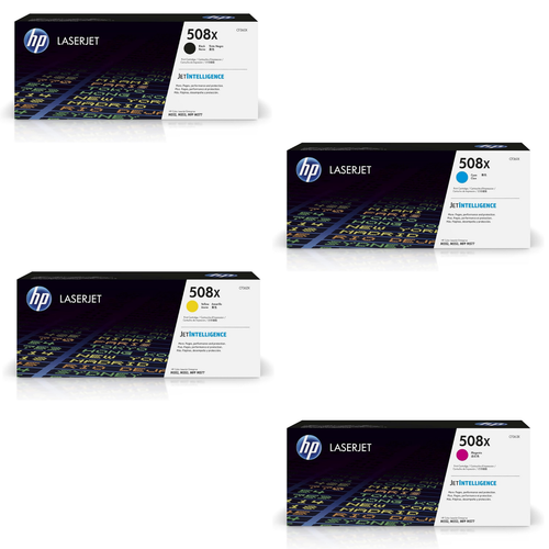 HP 508X High Yield Toner Set 4-Color Genuine OEM for Enterprise M553 M577 Elite Toner Supply